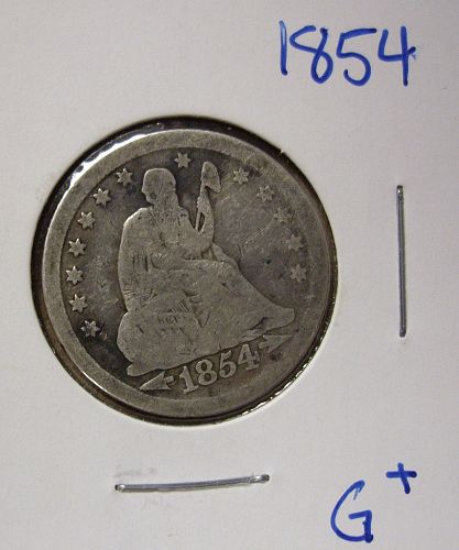 1854 Liberty Seated Quarter #3074