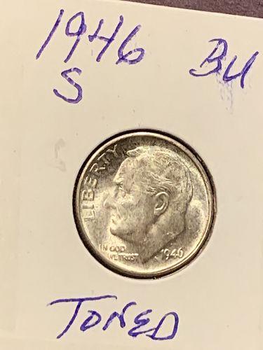 1946 S ROOSEVELT DIME IN BRILLIANT UNCIRCULATED CONDITION  ---   90% SILVER