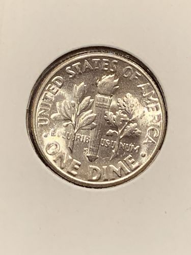 1954 S   ROOSEVELT DIME IN BRILLIANT UNCIRCULATED CONDITION  ---   90% SILVER
