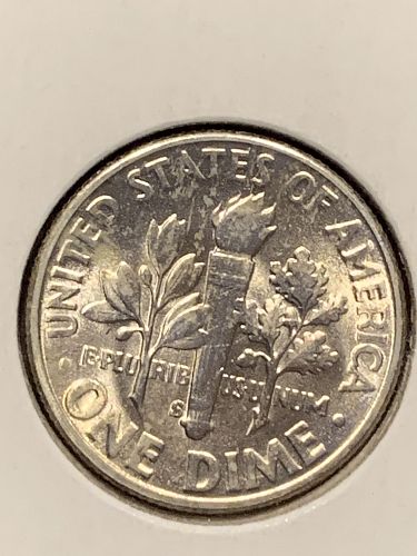1955 S   ROOSEVELT DIME IN BRILLIANT UNCIRCULATED CONDITION  ---   90% SILVER