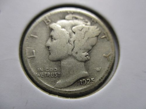 1925-S  Mercury Dime. Item: 10 M25S-08.