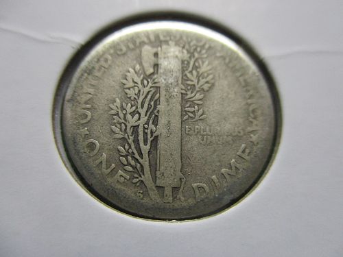 1926-S  Mercury Dime.  Item: 10 M26S-06.