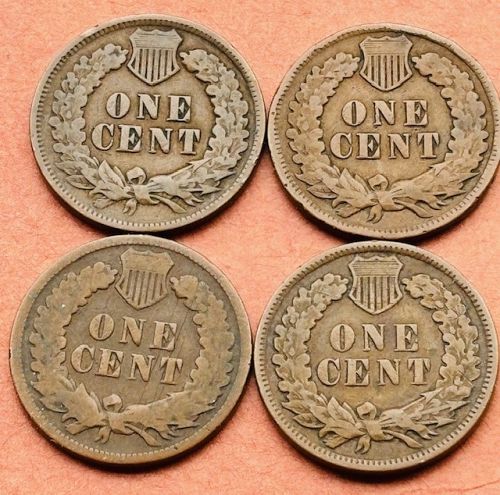 Indian Head Cent set - 1902, 1904, 1905, 1908, all VG or better