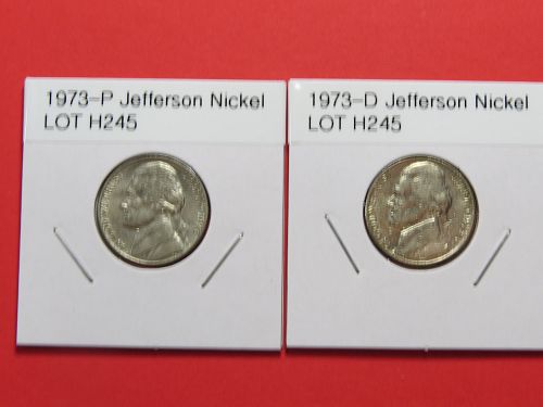 1973-P & 1973-D JEFFERSON NICKELS ~ (LOT OF 2 COINS) ~ LOT H245