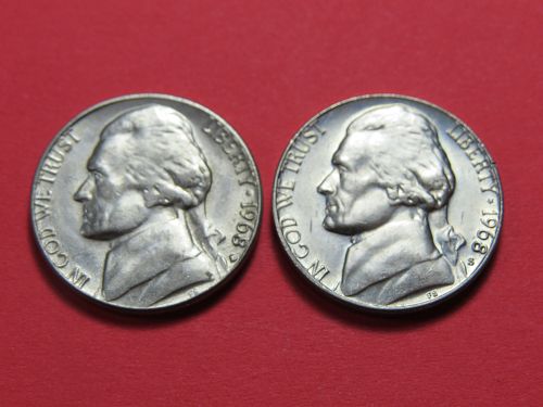 1968-D & 1968-S JEFFERSON NICKELS ~ (LOT OF 2 COINS) ~ LOT H251