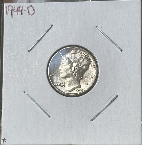 1944-D Mercury Silver Dime • Nice Silver Dime AU/Unc. Condition