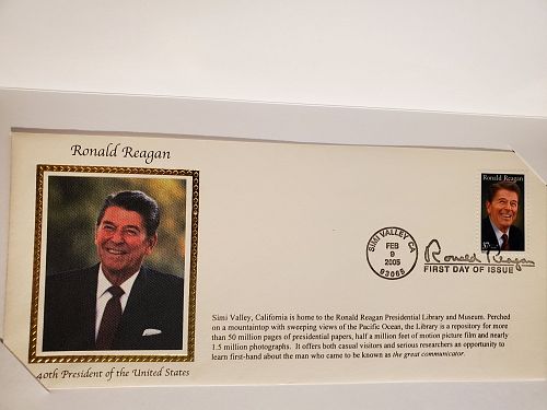 USPS FIRST DAY ISSUE RONALD REAGAN STAMPED ENVELOPE