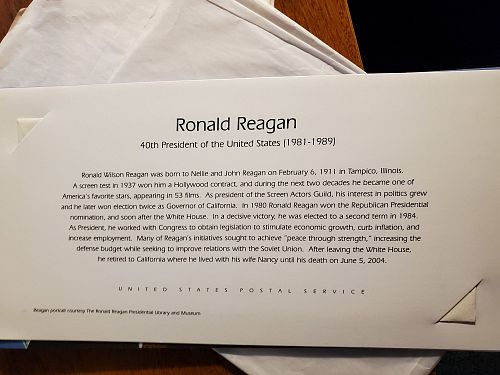 USPS FIRST DAY ISSUE RONALD REAGAN STAMPED ENVELOPE
