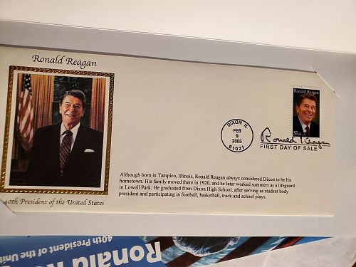 USPS FIRST DAY ISSUE RONALD REAGAN STAMPED ENVELOPE
