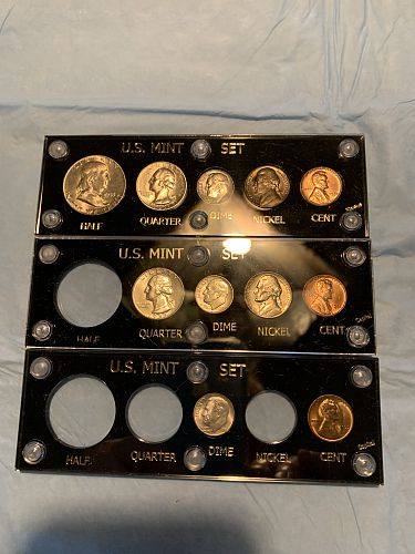 LOOK Beautiful 1955 PDS Mint Set uncirculated in capital holders 👀