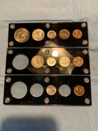 LOOK Beautiful 1955 PDS Mint Set uncirculated in capital holders 👀