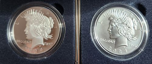 2024 Morgan & Peace Dollar 6 Piece set OGP