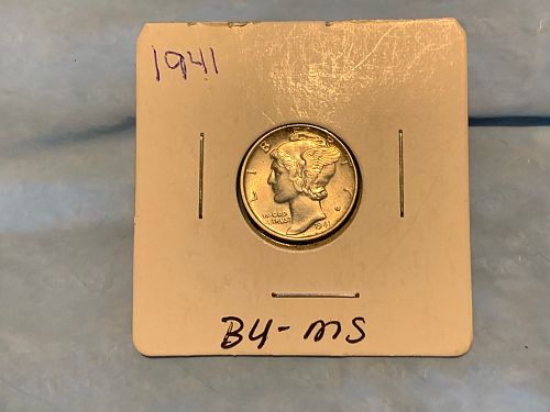 Beautiful 3 pc 1941 PDS Mercury dimes ms63 + with full bands uncirculated