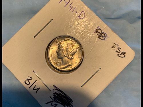 Beautiful 3 pc 1941 PDS Mercury dimes ms63 + with full bands uncirculated
