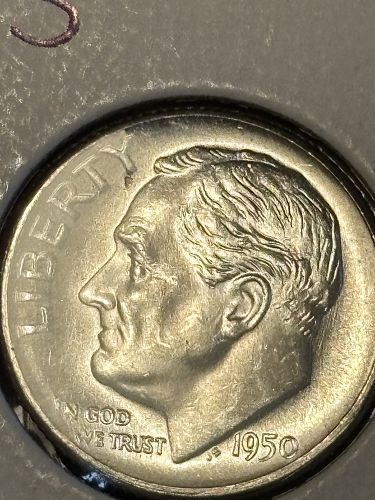 1950 S ROOSEVELT DIME GEM BU W/FSB  --- RDHA5