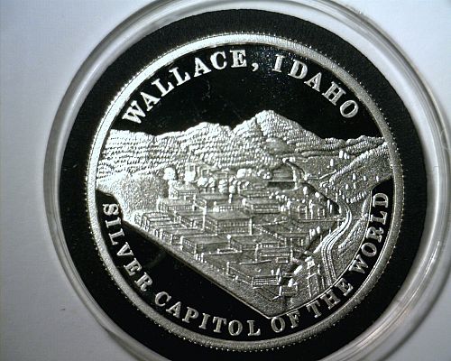 1984  .999 1oz WALLACE IDAHO "SILVER CAPITOL"