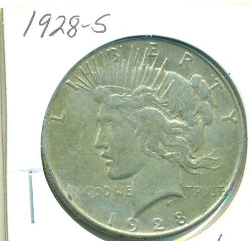 1928--S PEACE SILVER DOLLAR