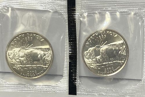 2006 P and D North Dakota state quarters in orig US Mint cello