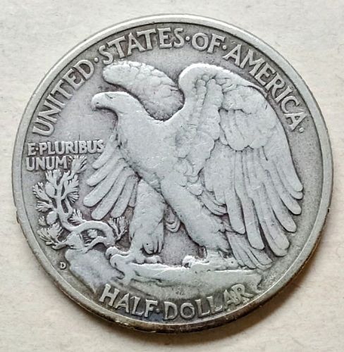 1938 D Walking Liberty Half Dollar • .900 Silver • Key Date • CH F-VF