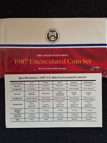 1987 PD Uncirculated Mint Sets