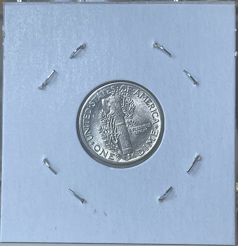 1943-D Mercury Silver Dime ~ Choice About Uncirculated Condition Slight Rotated Reverse