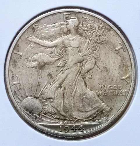 1944 D Walking Liberty Half Dollar • .900 Silver • Toned • CH XF  *wl443