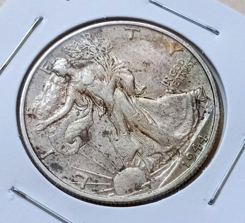 1944 D Walking Liberty Half Dollar • .900 Silver • Toned • CH XF  *wl443