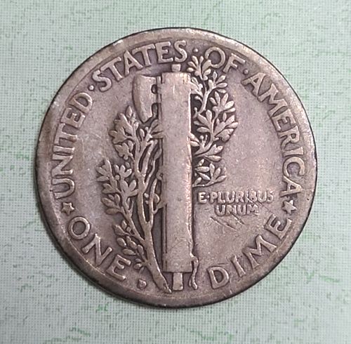 1918-D Mercury Dime Very Good-8