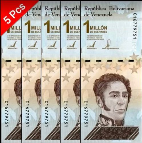 500 Stück Venezuela 500 Mil Bolivar Soberano 2020 – Zirkulierte Banknoten