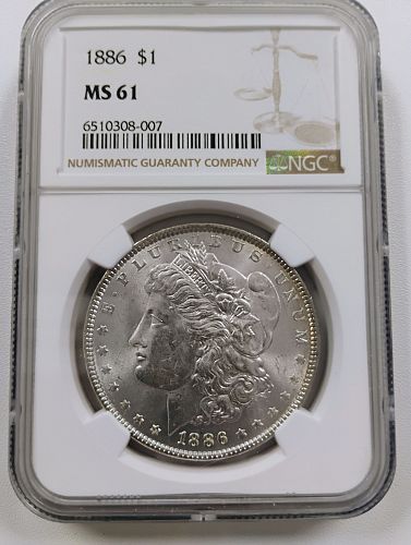 1886 P Morgan D&oacute;llar MS-61