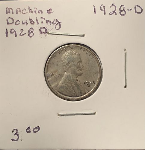 1928 D WHEAT PENNY HAS MACHINE DOUBLING ON OBVERSE SEE PHOTOS BIN 3.00