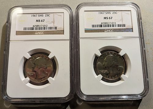 1967 SMS Washington Quarter MS-67