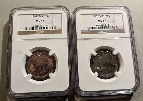 1967 SMS Washington Quarter MS-67