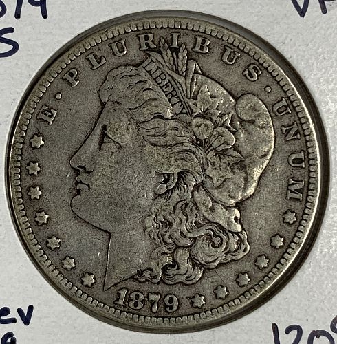 1879-S Morgan Silver Dollar, Rev '78, VF (7918)