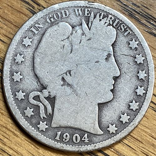 1904O barber half dollar in GOOD condition