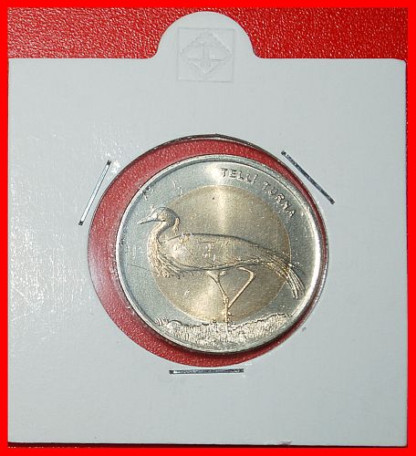 Ⰶ RARE: TURKEY ★ 1 LIRA 2013 CRANE! UNC MINT LUSTRE! IN HOLDER!