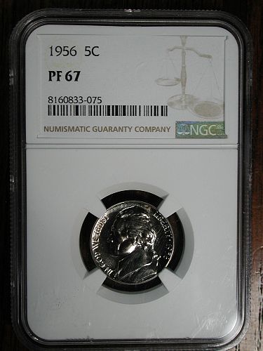 1956 NGC graded Proof 67 Jefferson Nickel NICE
