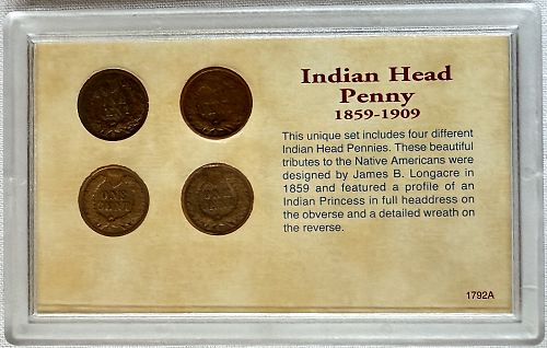 Coins of the American Frontier Indian Head Penny Collection 4-Coin Set
