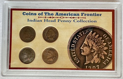 Coins of the American Frontier Indian Head Penny Collection 4-Coin Set