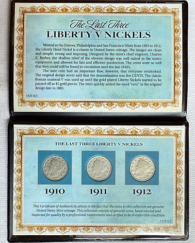 The Last Three Liberty V Nickels Collection 3-Coin Set