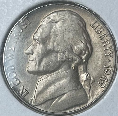 1949-P Jefferson Nickel • About UNC/Uncirculated Condition