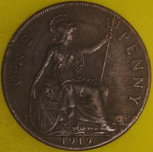 1919 Great Britain Penny XF