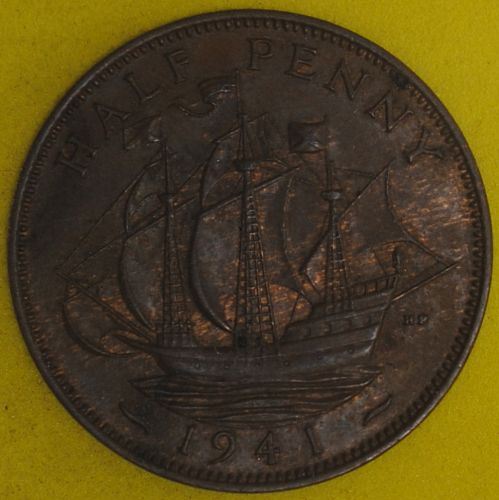 1941 Great Britain Halfpenny AU