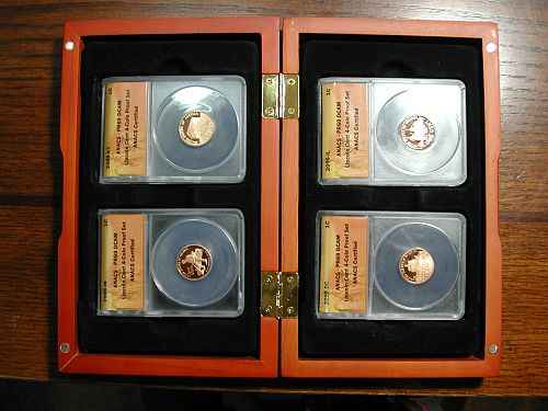 2009 ANACS Graded PR69 DCAM Lincoln Cent 4 EA in Display Box NICE