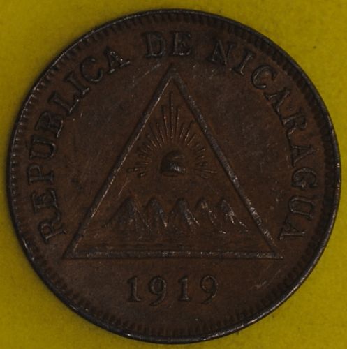 1919 Nicaragua Centavo XF