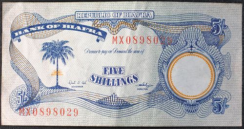 Biafra P3 5 Shillings VF++