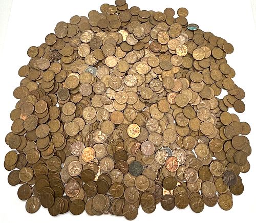 Lot 500 Lincoln Wheat Pennies All Mint Marks P, D, & S - 1940's-1958 Assorted
