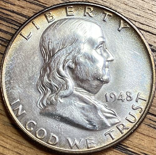 1948D Franklin half in MINT STATE condition