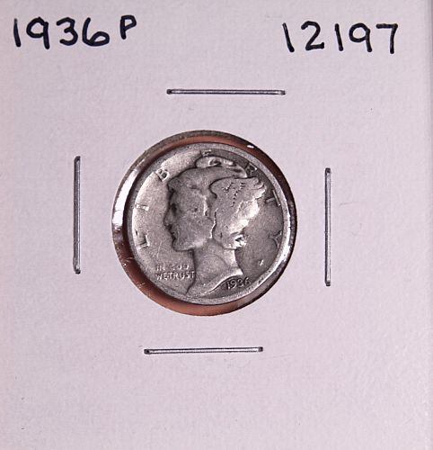 1936 P SILVER MERCURY DIME #12197