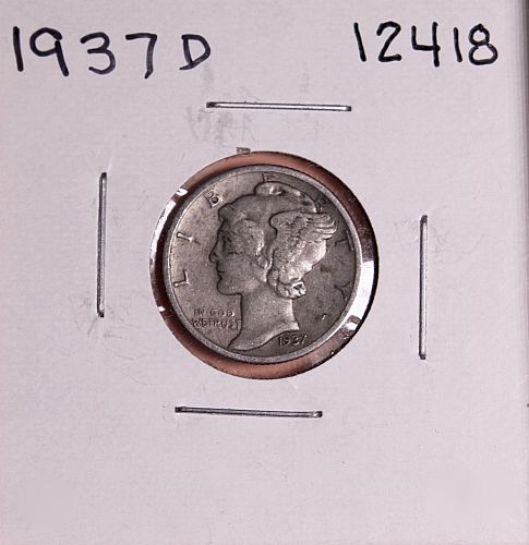 1937 D SILVER MERCURY DIME #12418